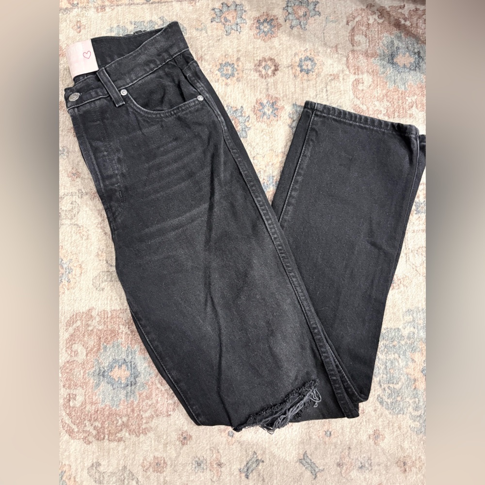 REVICE High Rise Distressed Black Women's Jeans